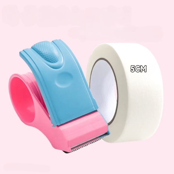 50m High-Adhesion Residue-Free Masking Tape + Pastel Tape Dispenser Set