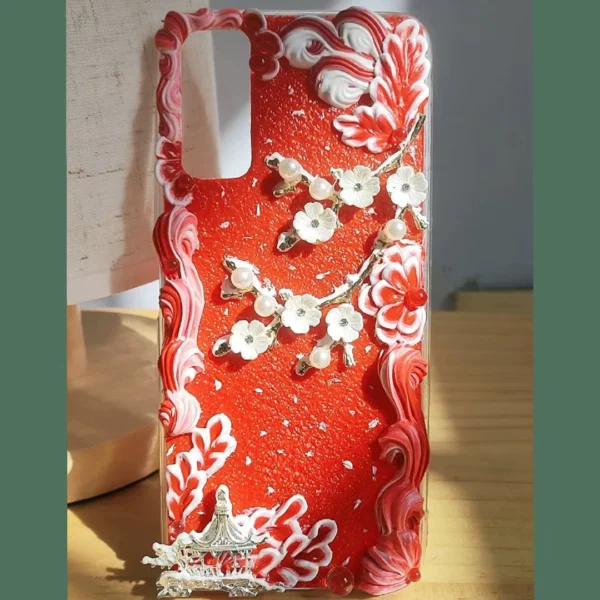 Chinese Red Plum Blossom & Pavilion Phone Case