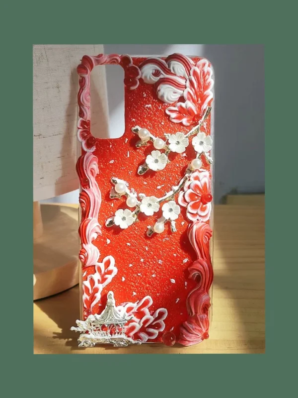 Chinese Red Plum Blossom & Pavilion Phone Case